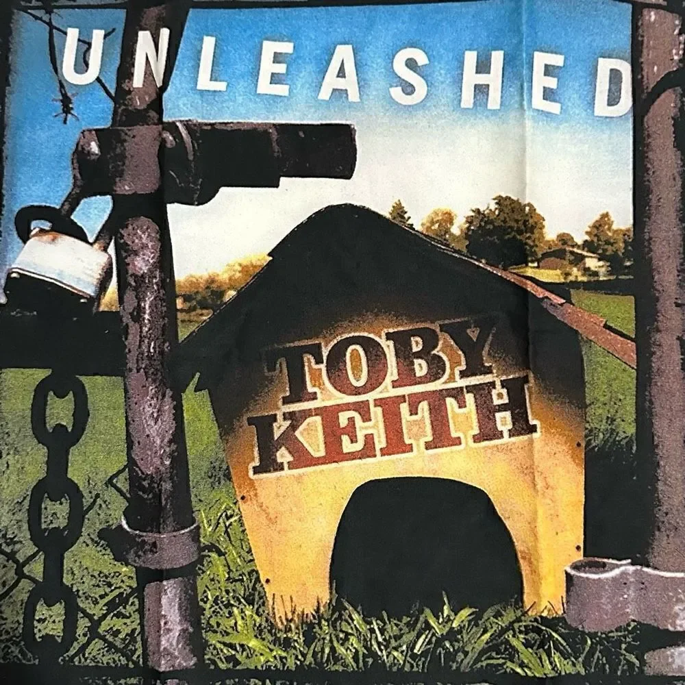 Vintage 2003 Toby Keith Merch Unleashed  Bandana Wall Art Decor 21” X 21”